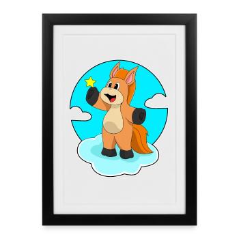 Nuages de cheval - Affiche encadrée (27 × 37 cm) - noir - Devant