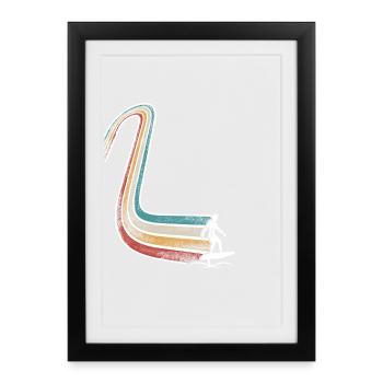Hydroptère Surf Surf Surfer Hydroptère Surfen - Affiche encadrée (27 × 37 cm) - noir - Devant