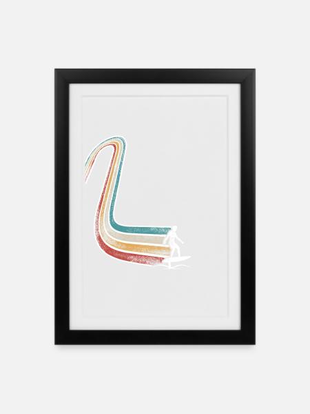 Hydrofoil Surfing Surf Surfer Hydrofoil Surfen - Framed poster (27 × 37 cm) - black