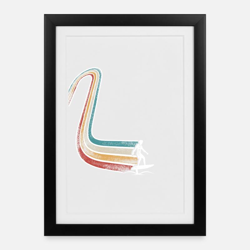 Hydrofoil Surfing Surf Surfer Hydrofoil Surfen - Framed poster (27 × 37 cm) - black