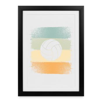 Volley-ball - Affiche encadrée (27 × 37 cm) - noir - Devant