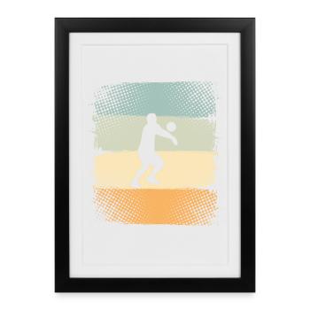 Volley-ball - Affiche encadrée (27 × 37 cm) - noir - Devant