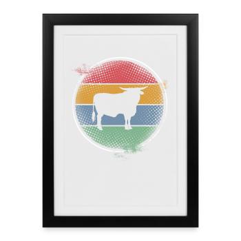 Vache - Affiche encadrée (27 × 37 cm) - noir - Devant