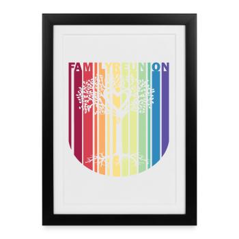 Réunion de famille Réunion de famille Arbre généalogique - Affiche encadrée (27 × 37 cm) - noir - Devant