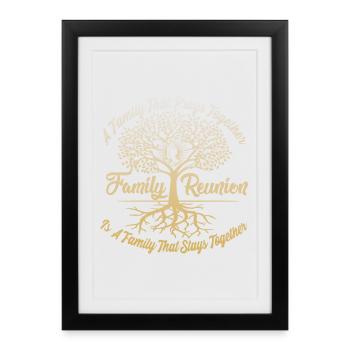 Réunion de famille Une famille qui prie ensemble - Affiche encadrée (27 × 37 cm) - noir - Devant