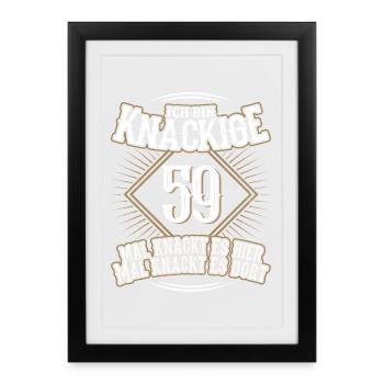 59. Geburtstag Lustig Geschenk - Gerahmtes Poster (27 × 37 cm) - Schwarz - Vorne