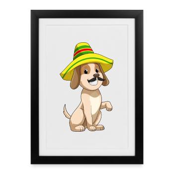 Sombrero pour chien - Affiche encadrée (27 × 37 cm) - noir - Devant