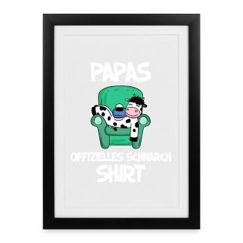 Papa Schlafshirt Vater Geschenk - Gerahmtes Poster (27 × 37 cm) - Schwarz - Vorne
