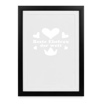 Beste Ehefrau - Gerahmtes Poster (27 × 37 cm) - Schwarz - Vorne