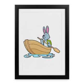 Petit bateau Bunny - Affiche encadrée (27 × 37 cm) - noir - Devant