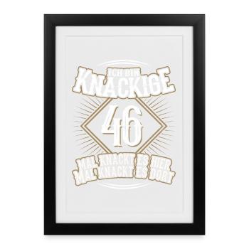 46. Geburtstag Lustig Geschenk - Gerahmtes Poster (27 × 37 cm) - Schwarz - Vorne