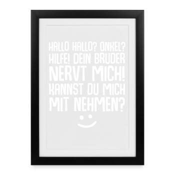 Onkel Nichte Neffe - Gerahmtes Poster (27 × 37 cm) - Schwarz - Vorne