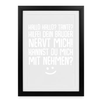 Tante Nichte Neffe - Gerahmtes Poster (27 × 37 cm) - Schwarz - Vorne
