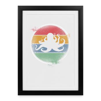 Octopus Octopus Octopus Marine Animal - Framed poster (27 × 37 cm) - black - Front
