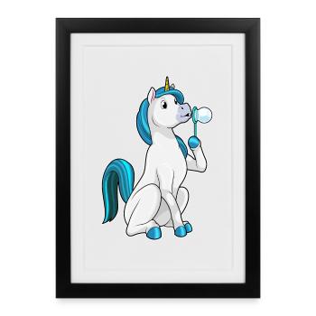 Bulles de savon licorne - Affiche encadrée (27 × 37 cm) - noir - Devant
