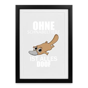 Schnabeltier - Gerahmtes Poster (27 × 37 cm) - Schwarz - Vorne