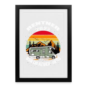 Cooles Camper Reisemobil Fun Shirt - Gerahmtes Poster (27 × 37 cm) - Schwarz - Vorne
