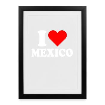 J’aime le Mexique J’aime le Mexique Cinco De Mayo Les Mexicains - Affiche encadrée (27 × 37 cm) - noir - Devant