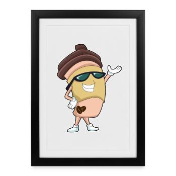 Coffee to go Becher - Gerahmtes Poster (27 × 37 cm) - Schwarz - Vorne