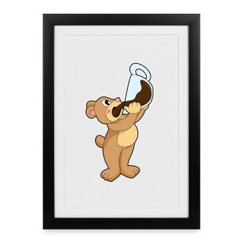 Bear Coffee Mug - Framed poster (27 × 37 cm) - black - Front