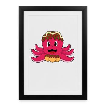 Pâtisserie de pieuvre - Affiche encadrée (27 × 37 cm) - noir - Devant