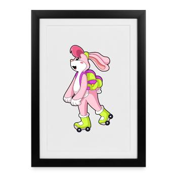 Patins à roulettes Rabbit - Affiche encadrée (27 × 37 cm) - noir - Devant