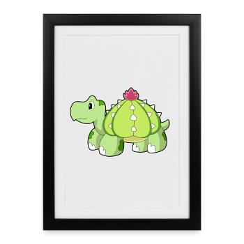 Turtle Cactus - Framed poster (27 × 37 cm) - black - Front