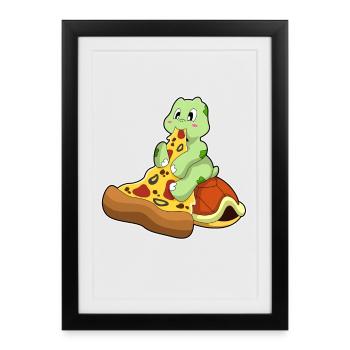 Turtle Pizza - Framed poster (27 × 37 cm) - black - Front