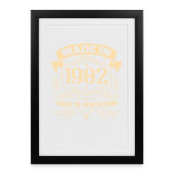 Fabriqué en millésime anniversaire 1982 - Affiche encadrée (27 × 37 cm) - noir - Devant