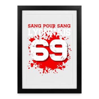 Sang pour Sang Lyonnais - Affiche encadrée (27 × 37 cm) - noir - Devant