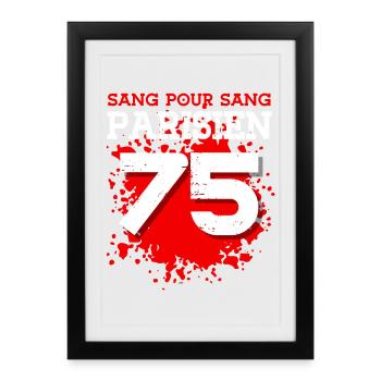 Sang Pour Sang Parisien - 75 - Affiche encadrée (27 × 37 cm) - noir - Devant