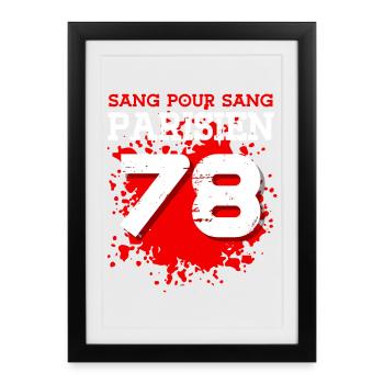 Sang Pour Sang Parisien - 78 - Affiche encadrée (27 × 37 cm) - noir - Devant