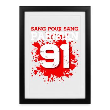 Sang Pour Sang Parisien - 91 - Affiche encadrée (27 × 37 cm) - noir - Devant