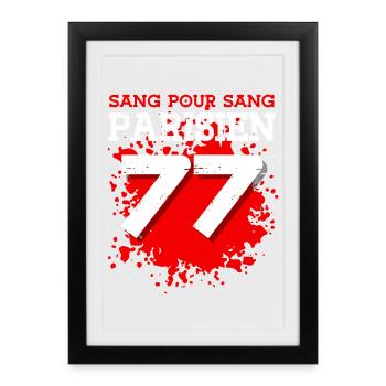 Sang Pour Sang Parisien - 77 - Affiche encadrée (27 × 37 cm) - noir - Devant