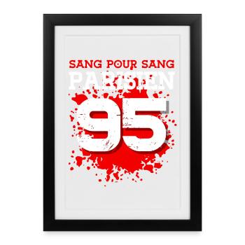 Sang Pour Sang Parisien - 95 - Affiche encadrée (27 × 37 cm) - noir - Devant
