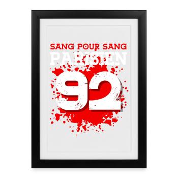 Sang Pour Sang Parisien - 92 - Affiche encadrée (27 × 37 cm) - noir - Devant