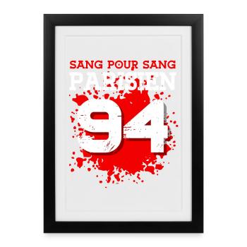 Sang Pour Sang Parisien - 94 - Affiche encadrée (27 × 37 cm) - noir - Devant