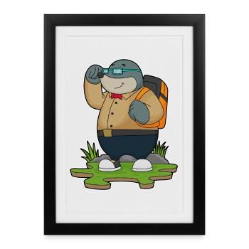 Mole Wanderer Backpack Hiking - Framed poster (27 × 37 cm) - black - Front