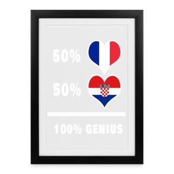 The France and Croatia brilliant/gift - Framed poster (27 × 37 cm) - black - Front