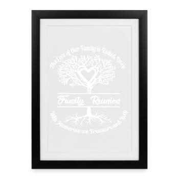 Réunion de famille L’amour de notre famille - Affiche encadrée (27 × 37 cm) - noir - Devant