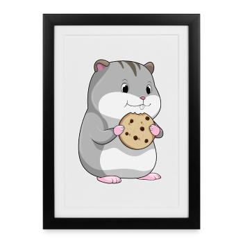 Hamster Cookie - Affiche encadrée (27 × 37 cm) - noir - Devant