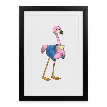 Bureau du secrétaire des flamants - Affiche encadrée (27 × 37 cm) - noir - Devant