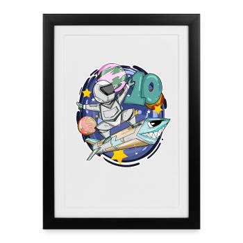 10. Geburtstag Junge - 10 Jahre alt - Ich bin 10 - Gerahmtes Poster (27 × 37 cm) - Schwarz - Vorne