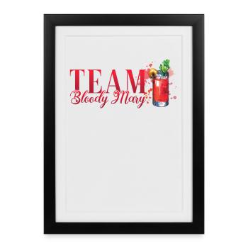 Cocktail Team Bloody Mary pour les barmans - Affiche encadrée (27 × 37 cm) - noir - Devant