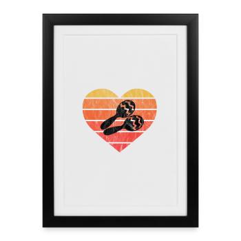 J’adore les percussions maracas cubaines - Affiche encadrée (27 × 37 cm) - noir - Devant