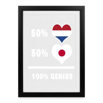 Le Japon et les Pays-Bas génie / GIFT - Affiche encadrée (27 × 37 cm) - noir - Devant