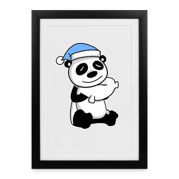 Panda Bébé - Affiche encadrée (27 × 37 cm) - noir - Devant