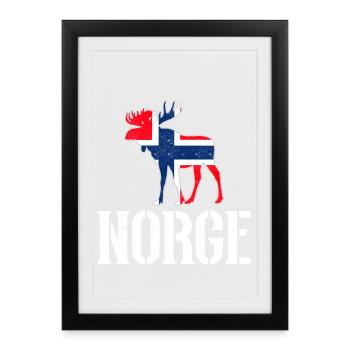 Norway - Framed poster (27 × 37 cm) - black - Front