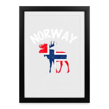 Norway - Framed poster (27 × 37 cm) - black - Front