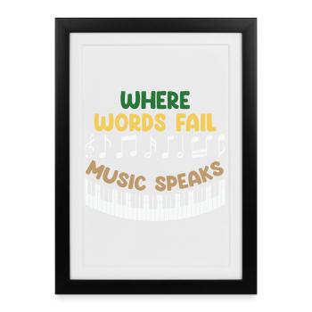 Music Design with Motivational Messages - Framed poster (27 × 37 cm) - black - Front